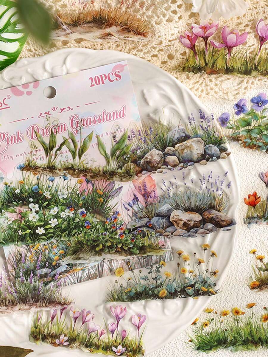 20 张/包 PET 花园系列装饰贴纸 - 均碼 - 查看 1