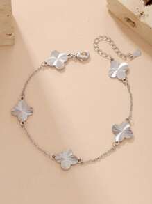 1pc Four-Leaf Clover Women's Bracelet, Daily Wear Lucky Charm, Christmas & Holiday Gift Valentines,Mom,Mother,Mother's Day,Gift