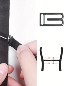 3 件装弹性胸罩防滑夹，可调节内衣运动肩带，用于塑形和固定 - 杏色 - 查看 9