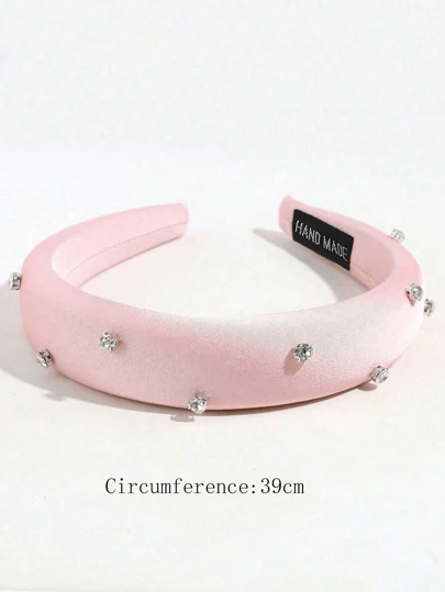 1pc Women Solid Satin Faux Crystal Fashion Headband, Suitable For Everyday Wear,Hairband,Hair Hoop Headbands Hair Accessories Head Accessories