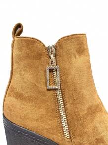 TULIPANO Comfortable And Elegant Women's Ankle Boots For Autumn And Winter, Low And Short Boots Ideal For Everyday Use, Casual Style Women's Ankle Boots Perfect For Any Occasion And Outfit - 駝色 - 查看 9