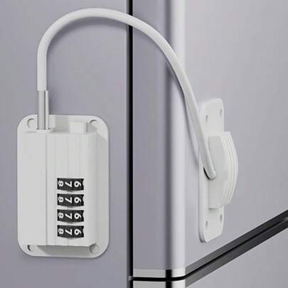 قفل باب الثلاجة/الفريزر بكلمة مرور، قفل أطفال للثلاجة المطبخ، الخزائن، الأدراج، الخزانات، النوافذ والأبواب - بدون أدوات أو حفر مطلوب