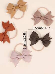 24pcs Earth Tone Color Hair Ties For Toddler Girls Brown Beige Khaki Elastic Ponytail Holders Small Hair Ties For Baby Girls Infants Solid Color Grosgrain Ribbon Rubber Bands Colorful Hair Bows Hair Ropes Kids Baby Hair Accessories Love Valentine - Multicolor - View 6