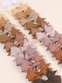 24pcs Earth Tone Color Hair Ties For Toddler Girls Brown Beige Khaki Elastic Ponytail Holders Small Hair Ties For Baby Girls Infants Solid Color Grosgrain Ribbon Rubber Bands Colorful Hair Bows Hair Ropes Kids Baby Hair Accessories Love Valentine - Multicolor - View 3