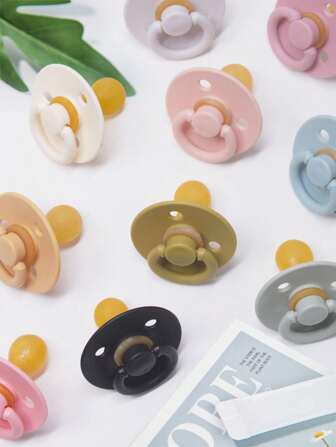 KUNT 1pc Newborn Baby Pacifier, Latex Nipple, Upgraded Realistic Breastfeeding Feel, 0-6 Months Infant Round Silicone Pacifier