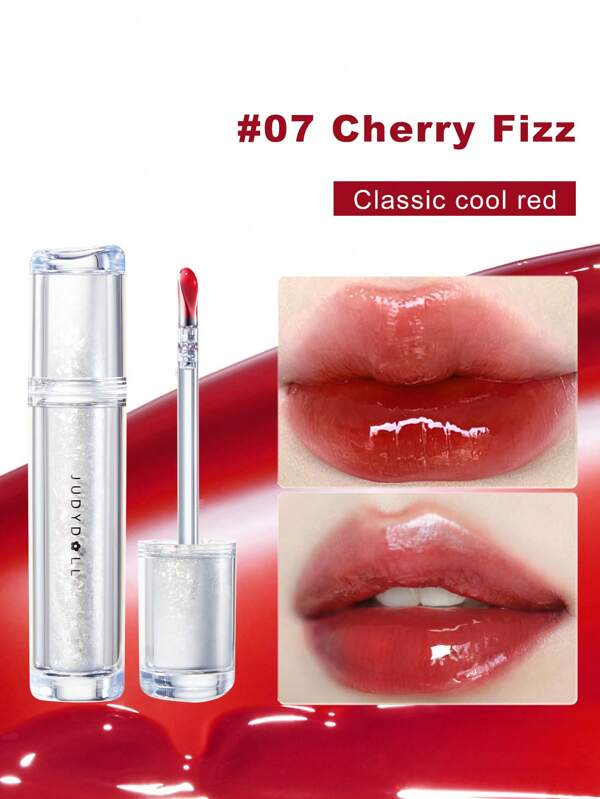 JUDYDOLL Brillant à lèvres 2,4 g à l'effet gloss aqueux, essence pour les lèvres, teinture à lèvres, baume à lèvres avec un fini miroir sans coller. Idéal pour un usage personnel, en cadeau, pour les débutantes, la plage, les voyages, les sorties, les mariages (pour les invités, enterrement de vie de jeune fille), un maquillage élégant, naturel pour l'école, doux, de couleur sanguine, pour les rendez-vous