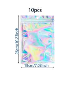 Holographic Colorful Self-Sealing Bags For Jewelry Gift Packaging, Perfect For Holiday Storage And DIY Projects, Thickened OPP Material, Resealable Multi-Purpose Seal Bags Ideal For Christmas, Thanksgiving, New Year, And Valentine's Day Gifts, Stylish Transparent Storage Solution For Accessories And Back To School Essentials