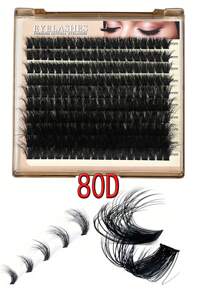 200pcs/140pcs Luxury Russian Lash DD Curl False Eyelashes 30D/40D/50D/60D/80D/100D/200D Fluffy Faux Mink Lash Extension DIY Kit, 0.07mm Thick, Natural Cluster Look, Reusable, D Curl, Mixed Length 10-18mm, Makeup Tools For Beginners