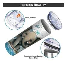 1 Bình nước chân không bằng thép không gỉ in hình chú voi 20 Oz, Cốc thủy tinh đáy phẳng, Cốc đựng đồ uống đa chức năng, Quà tặng độc quyền cho gia đình và bạn bè, Có thể tái sử dụng, Cốc đựng nước tiệc tùng, Cốc đựng nước văn phòng có nắp đậy dễ thương, Cảm giác thoải mái, Thích hợp cho tập thể dục, du lịch, sử dụng tại văn phòng và gia đình - Nhiều màu - Xem 8
