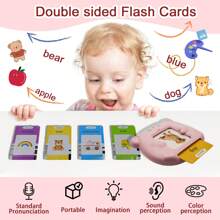 适合 2 3 4 5 6 岁男孩和女孩的幼儿学习玩具，语言治疗玩具，224 个常用词说话闪卡，适合幼儿婴儿学龄前教育玩具生日礼物，儿童最佳圣诞生日节日礼物 - 彩色 - 查看 8