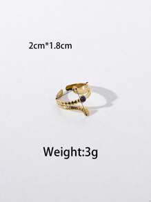 Bộ nhẫn hở nhiều lớp bằng thép không gỉ thời trang cổ điển màu nâu Zirconia đá tự nhiên thiết kế mặt trời, phù hợp cho phụ nữ đeo hàng ngày, Halloween, Ngày lễ tình nhân, Quà tặng ngày lễ Tạ ơn, Trang sức cho bạn bè, Tiệc du lịch Hawaii - Nhiều màu - Xem 10