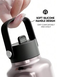 Meoky Bouteille d'eau isolée de 24 oz avec couvercle à double paille, 24 heures de froid, étanche, tasse isotherme en acier inoxydable, mug de voyage, bouteille d'eau de sport en acier inoxydable à double paroi pour l'extérieur, la salle de sport, les voyages et l'école - argent rose - Voir 8