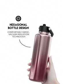 Meoky Bouteille d'eau isolée de 24 oz avec couvercle à double paille, 24 heures de froid, étanche, tasse isotherme en acier inoxydable, mug de voyage, bouteille d'eau de sport en acier inoxydable à double paroi pour l'extérieur, la salle de sport, les voyages et l'école - argent rose - Voir 5