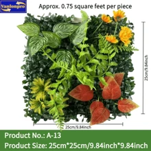 1 pieza Planta artificial decorativa para exteriores de 25cm*25cm/9.84pulg*9.84pulg, follaje artificial para exteriores, decoración de boda, decoración del hogar, decoración de pared, planta artificial, césped, flores artificiales, apta para decoración de bodas, decoración del hogar, decoración de exteriores