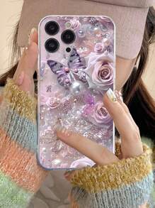 动物蝴蝶软手机壳兼容 Iphone 16/15/14 Pro Max/13 Pro/12 Mini/11 Pro/XS Max/X/XR/8/7 Plus/SE2/SE3，可爱印花保护套适合女孩、男孩、朋友和情侣 - 彩色 - 查看 4