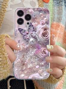 动物蝴蝶软手机壳兼容 Iphone 16/15/14 Pro Max/13 Pro/12 Mini/11 Pro/XS Max/X/XR/8/7 Plus/SE2/SE3，可爱印花保护套适合女孩、男孩、朋友和情侣 - 彩色 - 查看 3