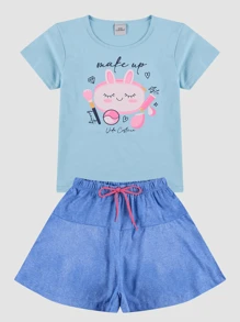 Blue Ruffled Rabbit Children's Set - 藍色 - 查看 2