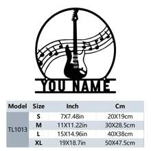1PC JACKLANE Metal Sign Custom Electric Guitar V2 Metal Wall Art Personalized Guitar Music Name Sign Decoration For Home, Instruments Decor Gifts Birthday Graduation