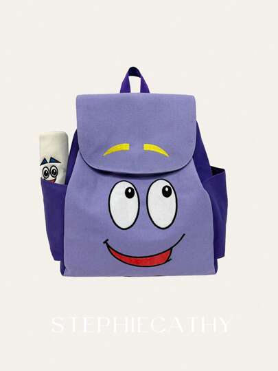 STEPHIECATHY Dora Explorer Cute Backpack For Children Student Cartoon Smile Face Large Capacity Flap Cover Drawstring Multifunctional Schoolbag With A Treasure Map Zipper Pencil Case Travel Outing Outdoor Holiday Camping Vacation Gift Backpack, Bag, School Bag, Backpack, Toddler Backpack, Mini Backpack, Small Backpack, Bag School, School Backpack, Bag, Rucksack, School Bag S, S Luggage, Bag S, School Travel Bag For S