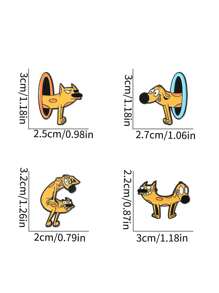 1 件/4 件卡通猫狗黄色胸针，适用于服装、包、帽子、女士休闲装、连衣裙配饰、衣服包饰背包别针、学校办公室配饰、衬衫夹克珠宝、万圣节衣服别针、有趣可爱的教师礼物、万圣节配饰、教师节服装配饰、包饰、圣诞节 - 黃色 - 查看 8