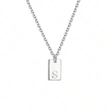 1pc Personalized Delicate Initial Letter Pendant Necklace, Customized Engraved Letter Pendant Necklace With Chain, Simple Name Necklace, Women Personalized Jewelry Gift, Bridesmaid Gift