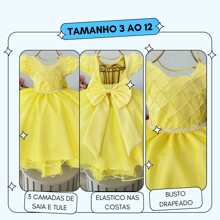 Children's Yellow Party Dress Luxury New Year's Eve Size 3 To 12 Promotion D4183 - Amarillo - Ver 4