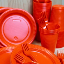 Disposable Party Kit Pearl Luxury 50 People 150 Items Standardized And Exclusive Colors - 橘色 - 查看 1