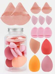 14pcs/Set Drift Bottle Makeup Sponge, Ultra Soft Sponge Puff In Jar, Dry & Wet Dual-Use Makeup Blender