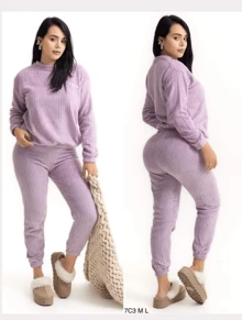 Set de 2 piezas de pijama teddy unitalla dama de moda suavecita se envían al azar colores en s - Multicolor - Ver 3