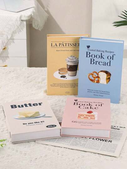 1 件/4 件极简主义奶油色可折叠装饰假书，可爱创意桌面装饰，摄影道具，仿书，INS 风格家居装饰，设计师奢华现代装饰书，适用于书架、客厅、咖啡桌最佳礼物