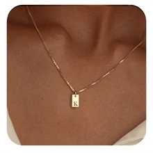1pc Personalized Delicate Initial Letter Pendant Necklace, Customized Engraved Letter Pendant Necklace With Chain, Simple Name Necklace, Women Personalized Jewelry Gift, Bridesmaid Gift
