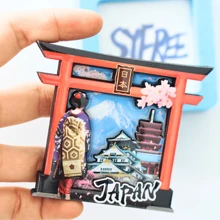 1 pieza Imán de refrigerador con escena japonesa, Imán de refrigerador Torii de Japón, Imán de refrigerador de flores de cerezo, Imán de refrigerador de peces Koi de Japón, Imán de refrigerador de estilo japonés, Imán de refrigerador de viajes a Japón, Decoración del hogar japonesa, Imán de refrigerador colorido, Mejor regalo de imán de refrigerador de foto