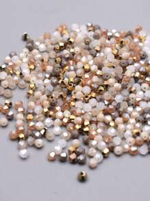200 hạt cườm thủy tinh màu sâm panh nhiều màu sắc, kích thước 4mm, sản xuất năm 2025 - hình nón đôi, hạt cườm có mặt cắt, thích hợp để làm đồ trang sức DIY. - bicon - Xem 12