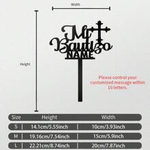 1 件定制名字生日快乐亚克力蛋糕装饰，派对蛋糕装饰，非常适合婚礼、复活节、春季、父亲节、母亲节、生日、周年纪念日、节日庆典、送礼和返校 - 黑色 - 查看 17