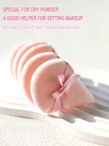 Weiche Samt-Schleifenband, Weich & Bequem Puderquaste, Dreieck & Fächerförmige Kristall Samt Puderquaste, Lose Puderquaste, Geschenke, Reise, Billige Artikel, Reiseessentiell - Verschiedenfarbig - Übersicht 4