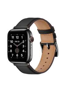 Compatibile con cinturini per Apple Watch, cinturino in pelle morbida nera stile classico adatto per Ultra 3 2 1 Serie S10 S9 S8 S7 S6 S5 S4 S3 S2 S1, alla moda unisex 38mm 40mm 41mm 42mm 44mm 45mm 46mm 49mm, nuovo bestseller globale, accessori per smartwatch, compatibile con iPhone, adatto per occasioni di lavoro, riunioni, viaggi per uomo, e feste, spiagge, regali per la Festa della Mamma, Festa dell'Insegnante per donna - nero - Visualizzare 4