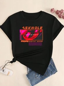 Cotton T-Shirt Comfort Car Streetwear Style Breathable Babylook T-Shirt Summer - 黑色 - 查看 1