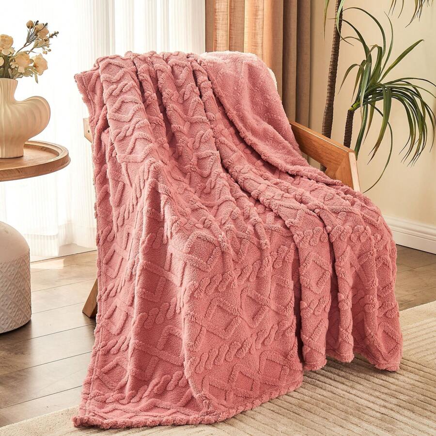JULY 1 chiếc chăn lông cừu cho ghế dài, chăn dệt jacquard mềm mại ấm áp 3D trang trí nhà cửa, chăn ấm áp nhẹ, chăn có kết cấu thoải mái cho giường, chăn vải nỉ ấm áp mềm mại, cho ghế sofa, phòng ngủ, phòng khách, thoải mái toàn diện, chăn cho mùa thu và mùa đông, quà tặng Giáng sinh cho phụ nữ và trẻ em gái, chăn, chăn mềm mại ấm áp có thể giặt bằng máy, chăn sofa mềm mại, chăn cho phụ nữ, chăn Giáng sinh