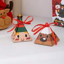 12pcs/Set Christmas Gift Boxes, Triangle Santa Claus Face Candy Gift Boxes Christmas Decorations Christmas Decor Christmas Gifts Christmas Party Supplies Christmas Gift Bags Christmas Bags Christmas Stickers - Multicolor - View 8