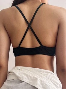 3Pcs Women Sexy Seamless Tube Tops Bra Deep V Triangle Cup Cross No Cup Beauty Back Bra Unlined Vest Bralette Top Female Lingerie Back To School