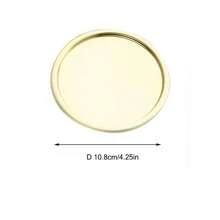 6 PIEZAS Elegante disco dorado de almacenamiento para el hogar, bandeja de almacenamiento, organizador de sobremesa multiusos para joyería, velas, cosméticos y decoración del hogar | Ideal para sala de estar, dormitorio y accesorios de fotografía, bandejas para joyas, bandeja de metal