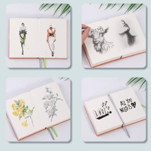 1 Piece Minimalist Style PU Leather Blank Undated Notebook, 360 Pages (720 Pages), Portable Sketchbook, Suitable For Students, Business Gifts, Office Meetings - Chinese Language Back To School - A6 - View 7