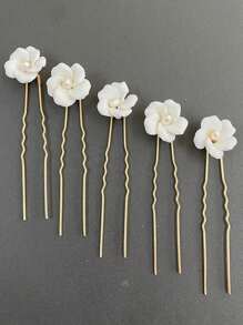 Nouvelle barrette à cheveux en céramique blanche à fleurs, accessoire de coiffure de style pastoral pour mariée et mariage