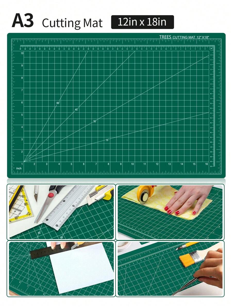 1 件 A3 和 A4 人体工学垫切菜板，柔软、抗疲劳、防滑日记本桌板，尺寸为 40x25 厘米，厚度为 2.5 毫米，可带来舒适的书写和绘画体验 - 軍綠色 - 查看 1