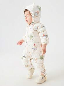 Balabala Boys' & Girls' Down Romper Cute And Warm Snowsuit For Winter 2024 - White - View 2