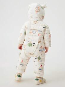 Balabala Boys' & Girls' Down Romper Cute And Warm Snowsuit For Winter 2024 - White - View 3