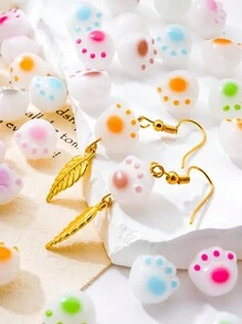 20 hạt nhựa hình móng vuốt mèo 12mm ngẫu nhiên, lỗ thẳng, tự làm, dây đeo điện thoại di động, dây đeo túi, hạt rời trang trí, phụ kiện trang sức, bông tai, dụng cụ - Nhiều màu - Xem 3