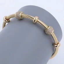 Brazalete ajustable de acero inoxidable con diseño bicolor en oro y plata, unisex, adecuado para uso diario, estilo punk/gótico, mejor regalo para festividades, joyería