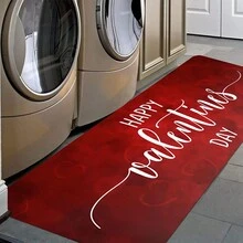 [Flannel + 1cm Thick Sponge Material] 1/2pcs Valentine's Day Themed Flannel Carpet, Soft And Comfortable Cushions, Black Heart-Shaped Strip Printed Decorative Carpet, Suitable For Living Rooms, Bedrooms, Kitchens - 17.7*29.5inch, 17.7*47.2inch