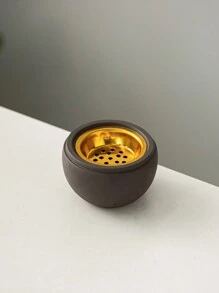 1pc Spherical Cement Portable Incense Burner, Black/Grey/White, Minimalist Modern & Natural Style, Rock Surface Effect, Arabian Incense Holder For Home, Office, Hotel, Halloween, Festival Decorations Decor Gifts Birthday Graduation - Multicolor - View 15